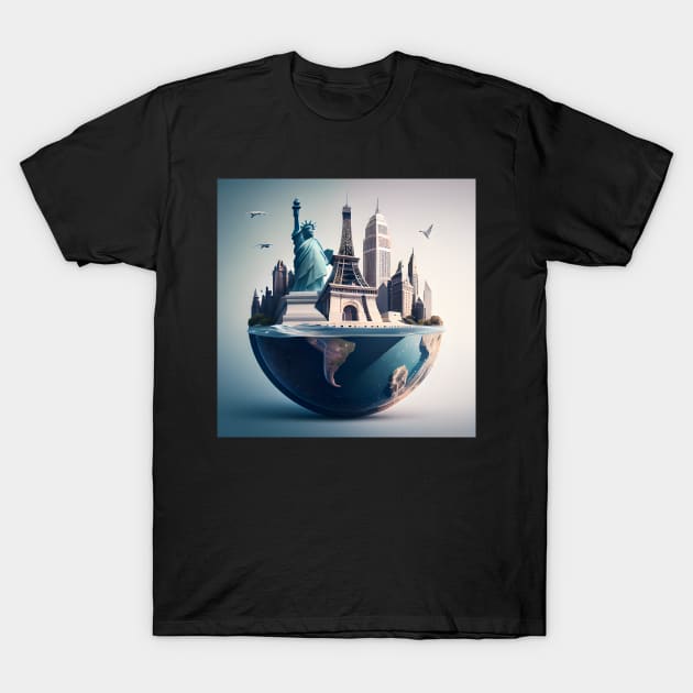 Famous Landmarks of the World T-Shirt by Raja2021